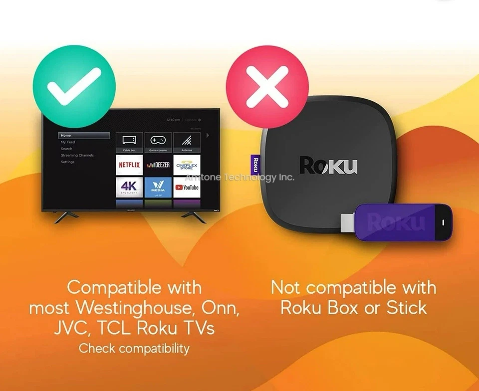 NEW OEM Westinghouse Roku TV Remote Control Netflix Disney+ Hulu Sling - 2Pack - Image 4 of 4