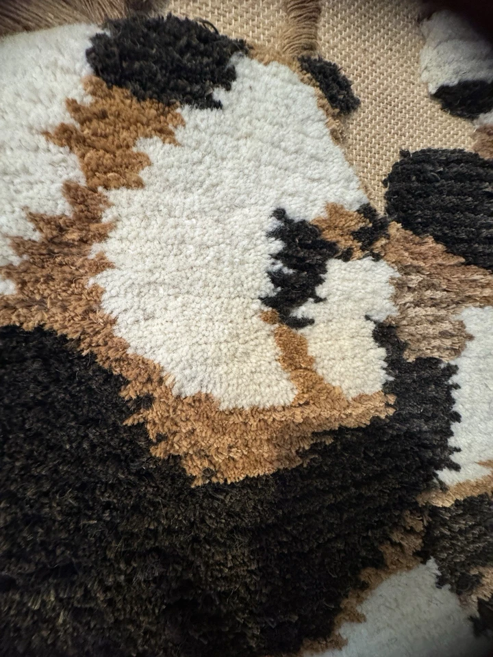 Tom Taylor Oso Panda Tapiz Tejido 1990 Boho Decoración Pared Grande Colgante Bronceado Foto 2 de 4