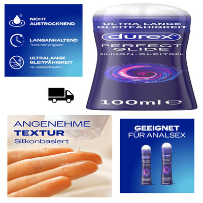 Durex Perfect Glide Gleitgel Silikon 100 ml Analsex Vaginal Trockenheit K
