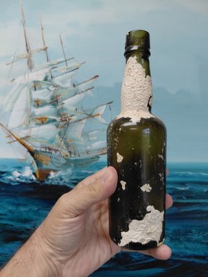 Post 1715 Fleet Shipwreck Artifact Bottle 1886 Bermuda Wreck SS Darlington 