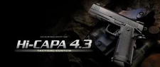 Tokyo Marui 4.3 Tactical Custom Hi-Capa GBB Airsoft Pistol - BLACK