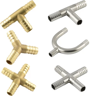 FITTINGTEILE T-Y-Kreuz-Schlauchverbinder Messing Edelstahl Verteiler Druckluft Wasser Öl