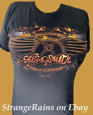 2009 AEROSMITH Aero Force One Unisex T Shirt (M) Joe Perry Steven Tyler