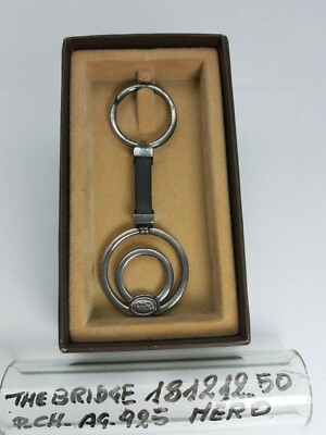 Schlüsselanhänger rund - AG/925/Leder - schwarz - Cod.181212 - The Bridge 