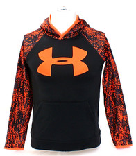 Under Armour Storm Orange  Black Hooded Pullover Hoodie Youth Boy's M NWT