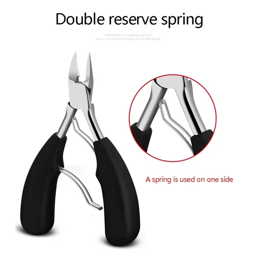 Nail Scissor Toenail Clipper Thick Ingrown Toe Nail Heavy Duty Precision BLACK - Bild 2 von 15