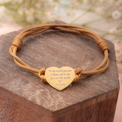 Personalisiertes Mama Armband mit Gravur Herz Charm - perfektes Geschenk für Mütter