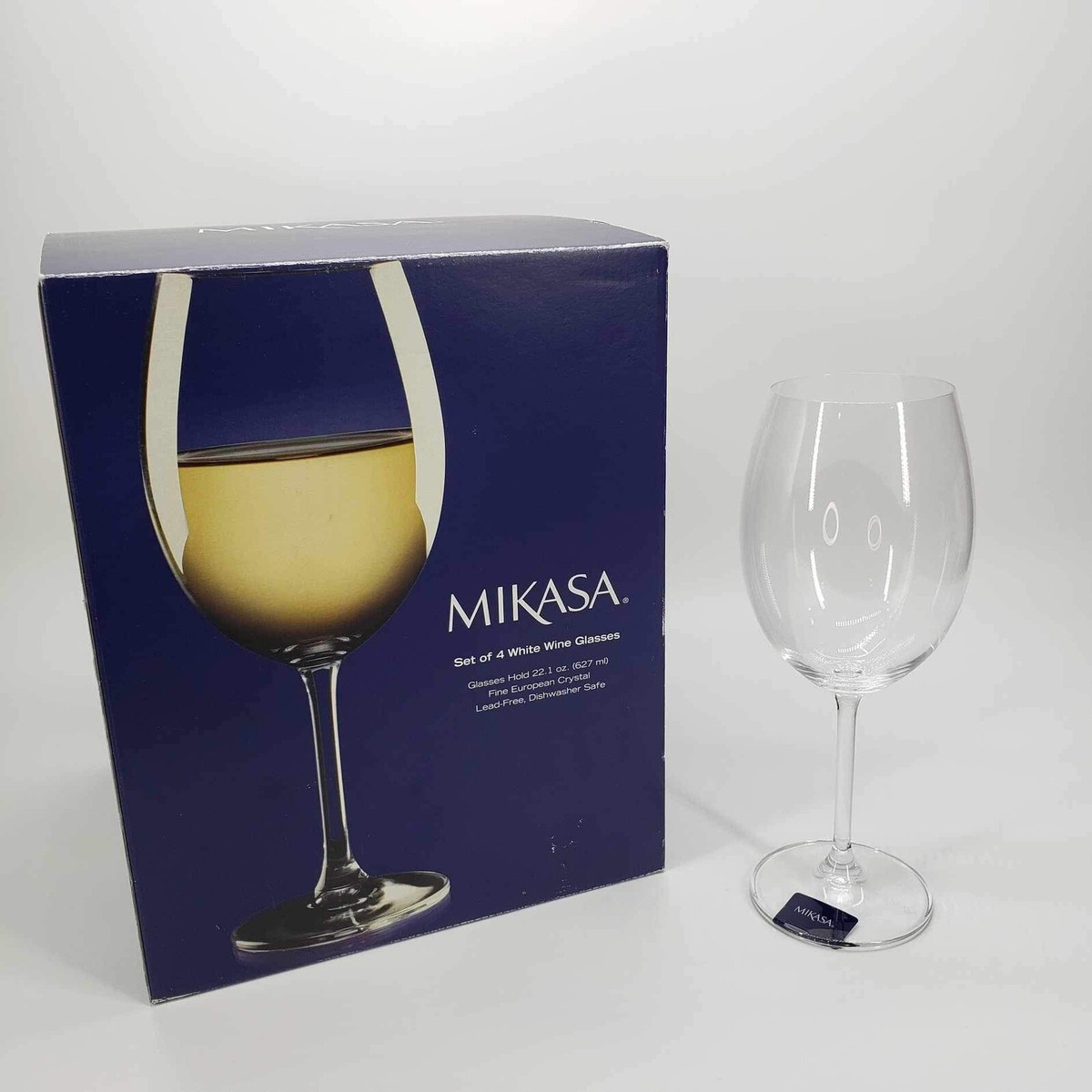 Mikasa Set Of 4 White Wine Glasses 22.1 Oz. Fine European Crystal | eBay