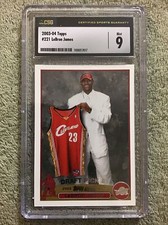 2003-04 Topps LEBRON JAMES Rookie RC #221 Graded CGC 9 Mint Clevland Cavaliers