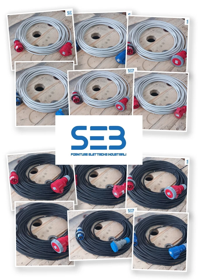 GENERICA PROLUNGA INDUSTRIALE da 16A e 32A - 2P+T - 3P+T - 3P+N+T - IP44 e IP67