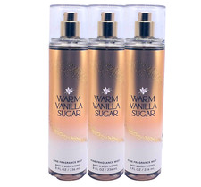 3 BATH BODY WORKS WARM VANILLA SUGAR FINE FRAGRANCE MIST SPRAY 8 FL OZ NEW