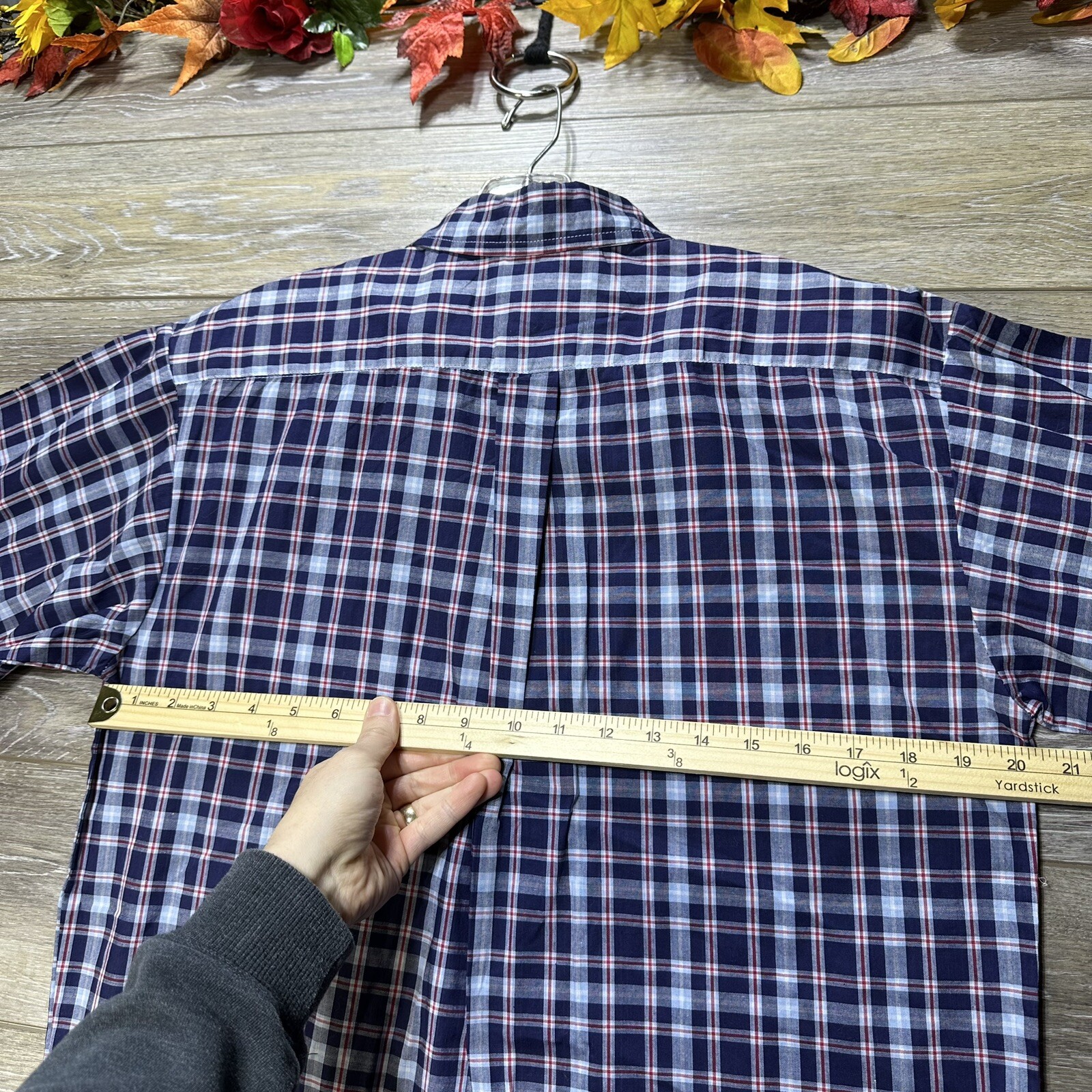 Basic Editions Button Down Shirt Size Small Blue … - image 9