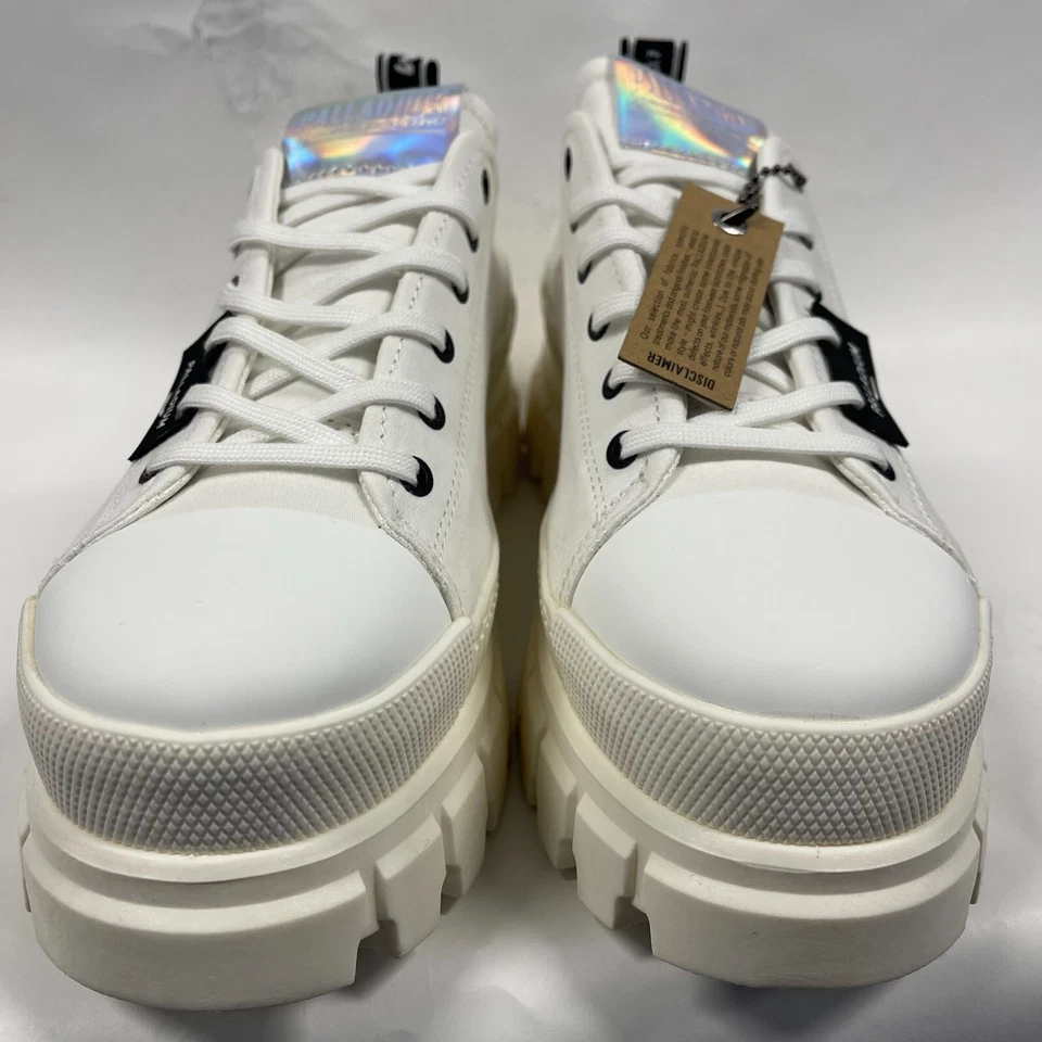 Palladium Revolt Lo TX женщин 10 белый низкий верхний платформе кроссовки коренастый подошва - Изображение 2 из 4