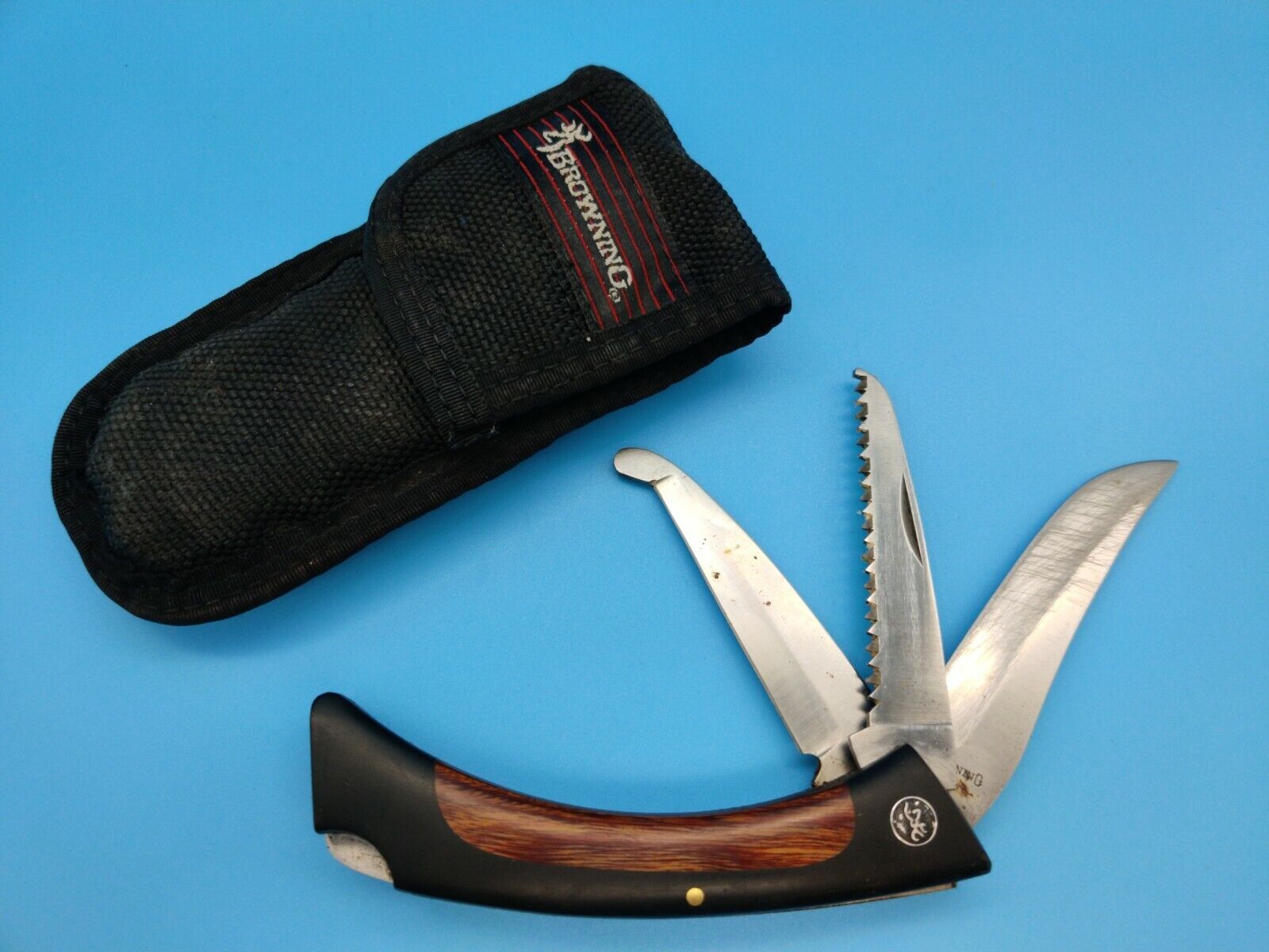 Vintage Browning 3 blade 808 Hunting Knife made Japan
