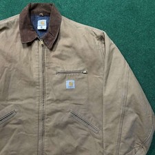 Vintage 90S Carhartt Detroit Jacket Mens 3XL Tan Work USA MADE Blanket Line Coat