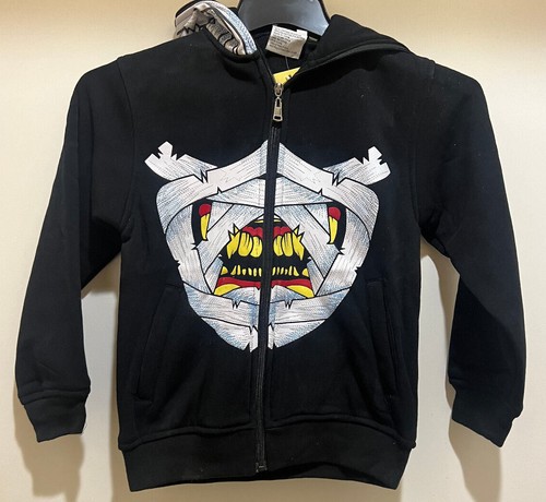 Full Zip Up Youth Hoodie - Black Color with Screen Print - NEW with Hang Tag - Picture 7 of 7