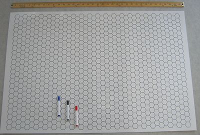 Double-Sided Game Mat with Markers (Square, Hex,24''x36'') for RPGs, Miniatures