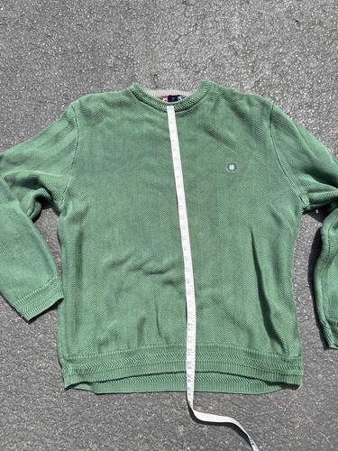 Ralph Lauren Chaps Pullover Herren XL Baumwolle Langarm Fischgrät Grün - Bild 3 von 5
