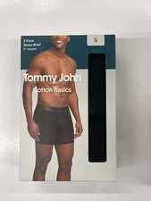 2 Pack Tommy John Men’s Cotton Boxer Briefs BLACK 6” Inseam Choose Your Size