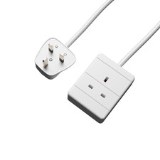 Single Mains Extension Cable 13amp 3 Pin UK Plug Trailing Socket Lead 50cm 20m