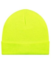 Mens Ladies Hi Vis Viz Neon Yellow Pro Climate Winter Beanie Hat One Size
