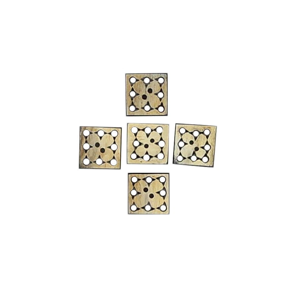 Lote de 25 Botones Cuadrados Hechos a Mano Buena Fortuna Todos Naturales LIQUIDACIÓN AL POR MAYOR Foto 2 de 4