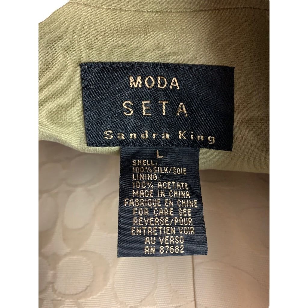 Large Moda Seta by Sandra King Women's Sage Green Pant Suit 2 Piece image 7