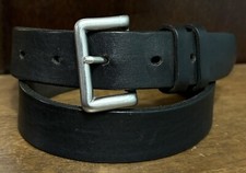 VTG Gap Dark Brown Leather Belt Sz 26 1-1/8  Wide Stainless Buckle GUC