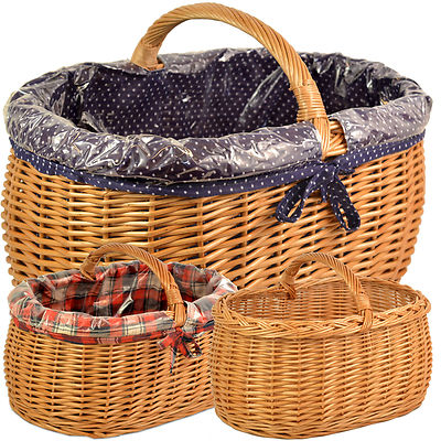 Shopping Basket Selection Wicker Basket WIKLER Car Basket Wicker Fabric Liner Basket NEW
