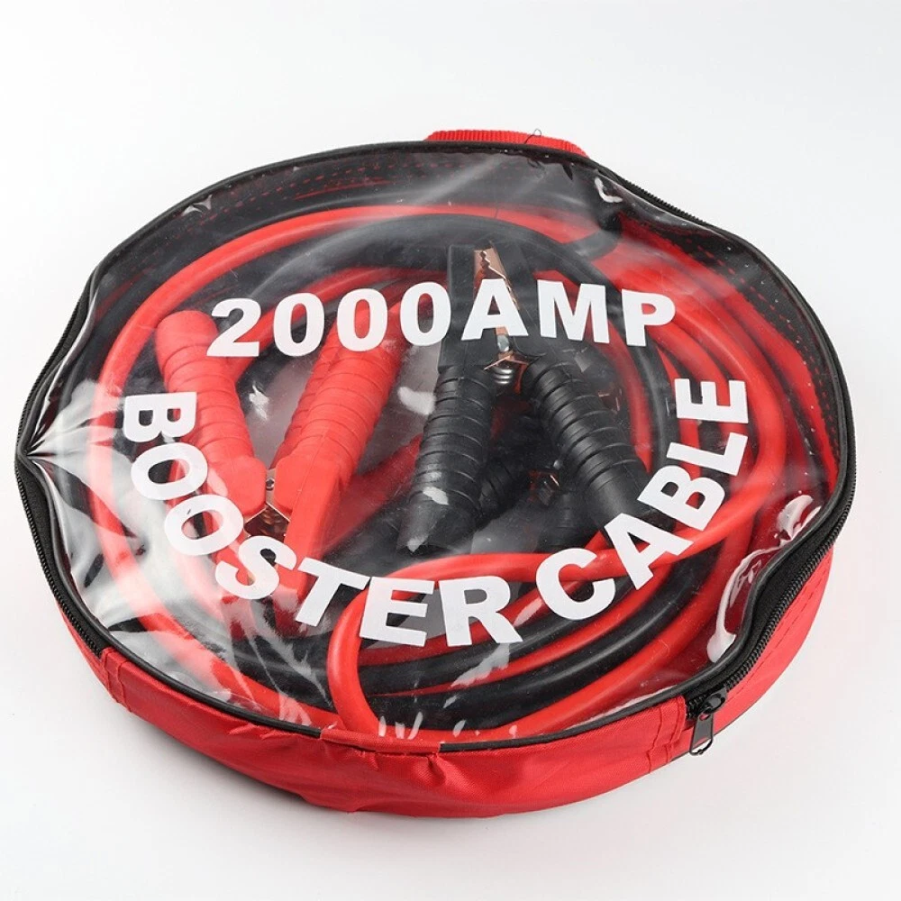 Starterkabel Auto Starthilfekabel 2000A, 4m Länge | Für PKW & LKW (12V/24V) | Mit Starken Krokodilklemmen Überbrückungskabel 4m 12/24V