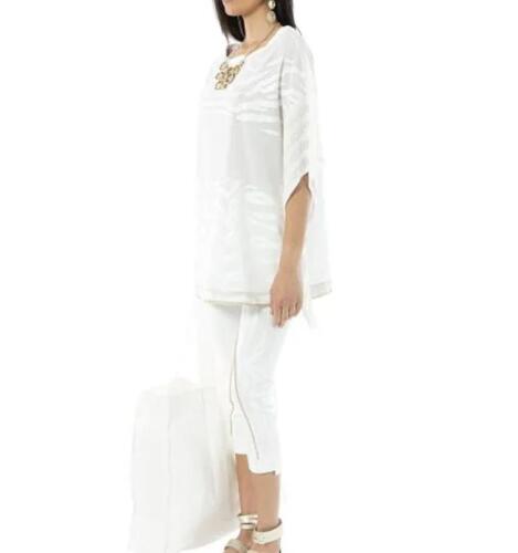 Elisa Cavaletti White knitted Asymmetrical t-shirt top with print size XXL BNWT - Picture 2 of 8