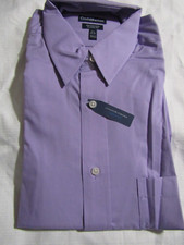 NWT MENS CROFT  BARROW PURPLE CLASSIC FIT LONG SLEEVE SHIRT SIZE 15 1/2 34/35