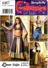 Simplicity 5357 Costumes Genie Gypsy Belly Dancer Sewing Pattern Uncut 7-14