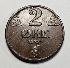 1952 Norway 2 Two Ore - Norwegian Coin - Bronze - World Coin - Europe