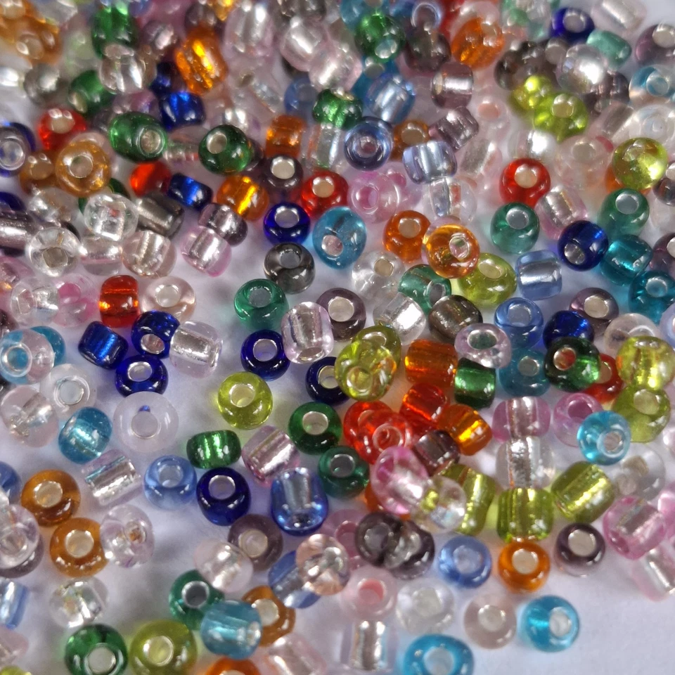 1000 Approx 3mm Colourful mixed glass seed beads (BBG037) - Image 3 of 3