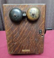 Western Electric Hand Crank Ringer Box, 5 bar, wood case