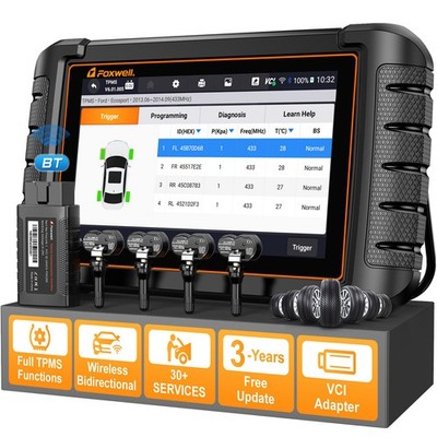 Foxwell NT809TS Bidirectional OBD2 Scanner TPMS Relearn Reset Sensor Activation
