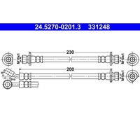 Bremsschlauch ATE 24.5270-0201.3 FüR Honda Civic Viii Hatchback