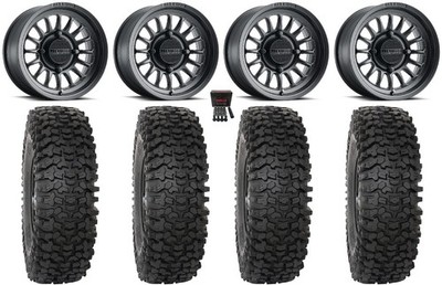 Method 411 15'' Wheels Bk (5+2) 33'' RC500S Sticky Tires Honda Pioneer 1K / Talon
