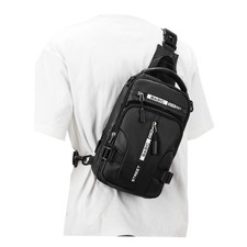 Large Black Sling Bag for Men Women, Mini Anti Theft One Strap Motorcycle Sli...