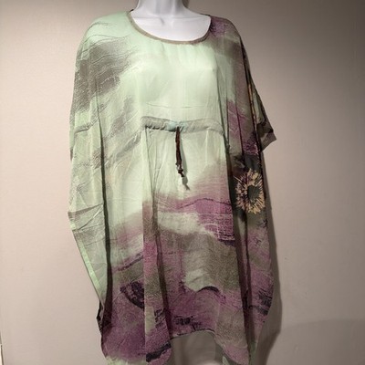 NWT American Leisure Free Size  Print Beach Swim Cover Up Dress