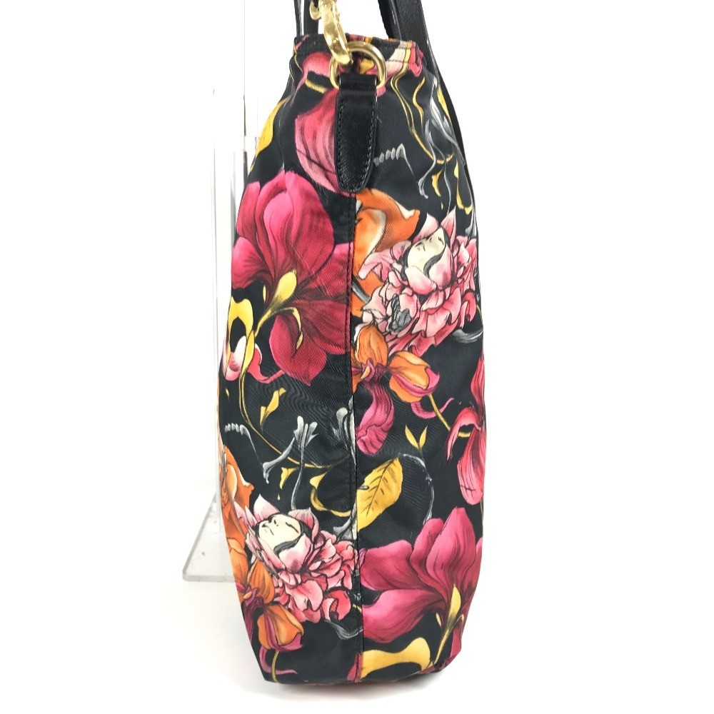 PRADA Flower pattern triangle logo Handbag Should… - image 3