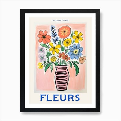 Französische Blume Poster Flachsblume 2 gerahmte Wandbilder Poster Leinwanddruck Bild