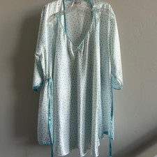 Vintage Oscar de la Renta Pink Label Polka Dot Robe Slip Set XL