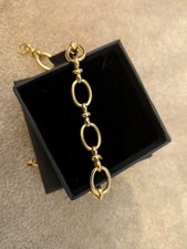 18K Gold-Plated Stainless Steel Bracelet Hooped Women's 19cm length