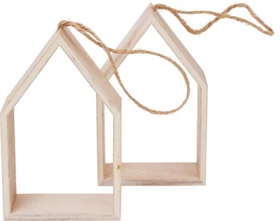 Ciondolo VBS casa 2 pezzi 7 x 12 cm con nastro di iuta ciondolo decorativo decorazione davanzale