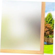 Frosted Window Privacy Film Non-Adhesive 17.5 Inch x 6.5 Feet Pure Frosted
