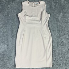 Calvin Klein Women's Sleeveless Sheath Dress 14 Light Pink Office Professional