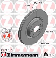 2x ZIMMERMANN Disque de frein Avant pour KIA Stinger 3/5 portes (CK) 345mm