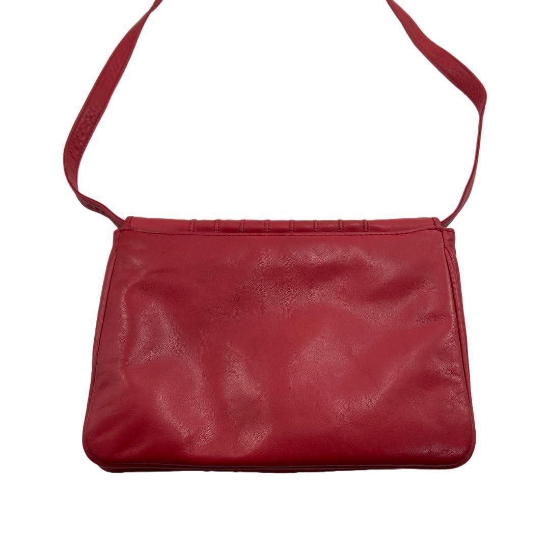 Valentino Garavani Vintage Leather Shoulder Bag Red Women's Crossbody Japan thumbnail 3